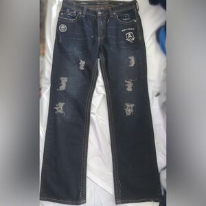 Distressed Dark Wash Jeans